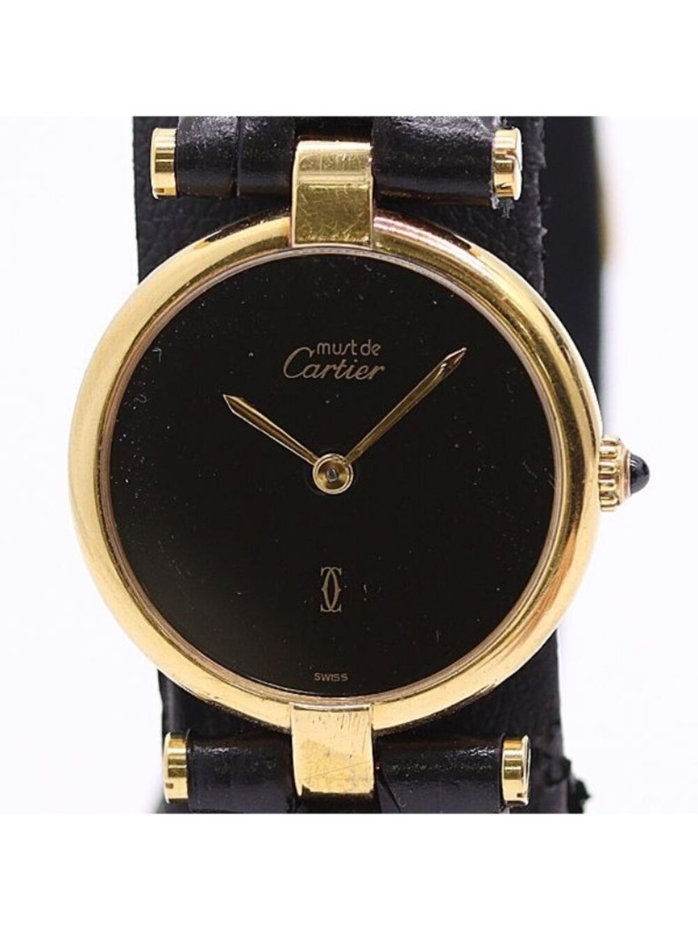Cartier Vermeil Black Dial Watch